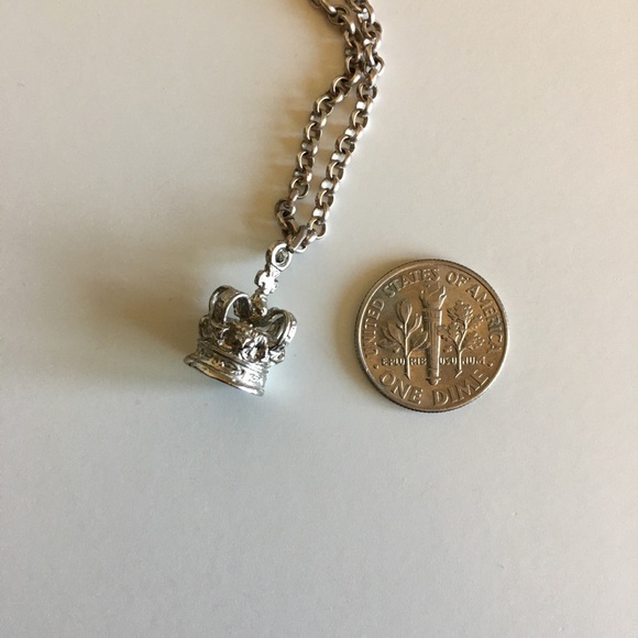 Chunky Crown Necklace | Crown Charm | 17-18 in - Picture 4 of 11